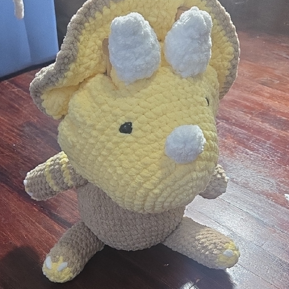 Yellow and Tan Dinosaur Plush Toy